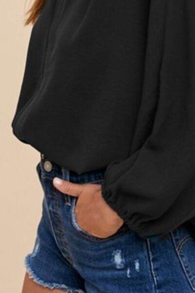 Annie Wear Notched Batwing Sleeve Blouse - Hovatok