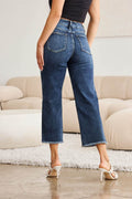 RFM Full Size Tummy Control High Waist Raw Hem Jeans - Hovatok