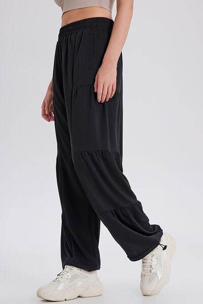Basic Bae Drawstring Elastic Waist Ruched Joggers - Hovatok