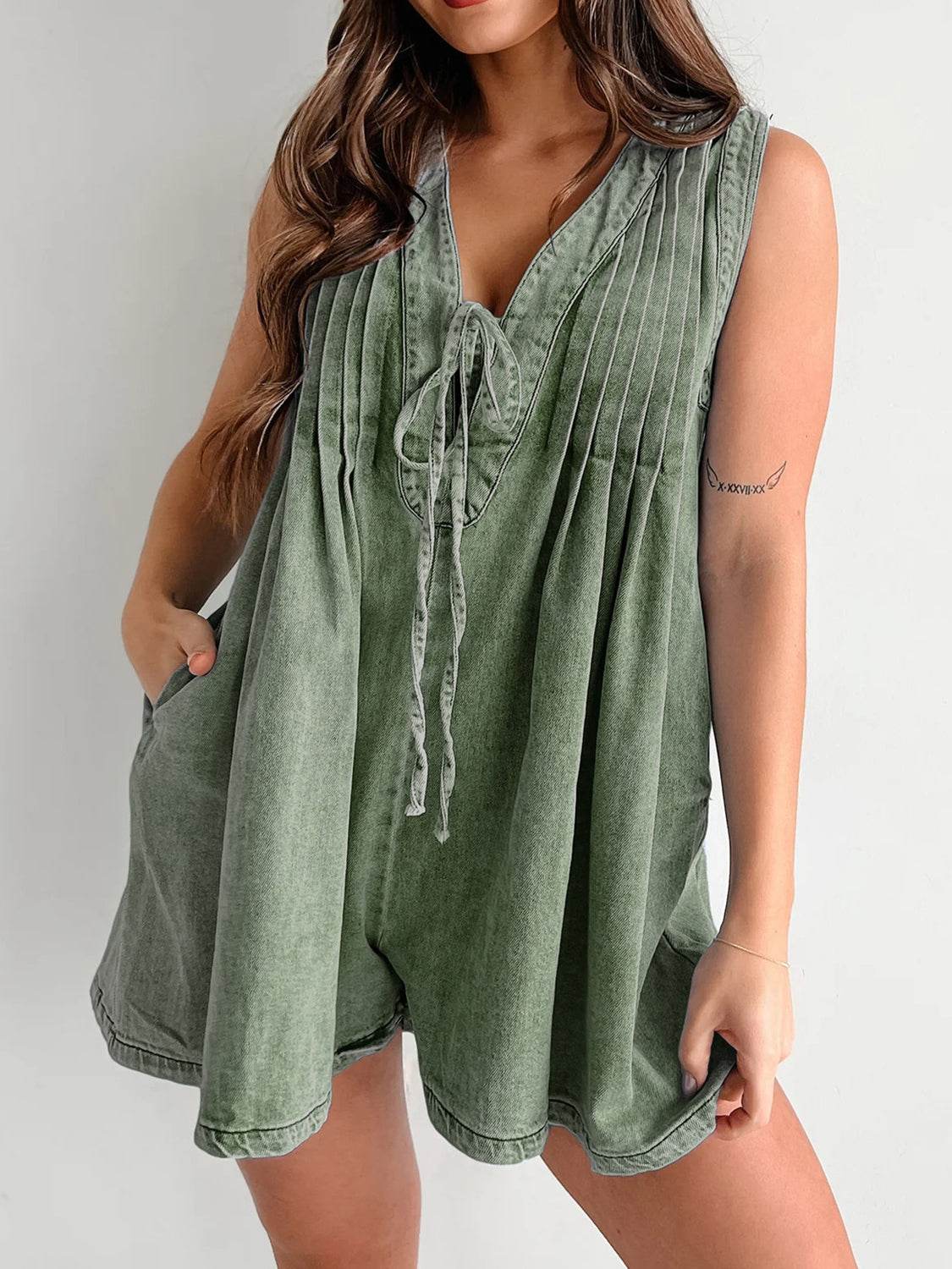 Tied Romper with Pockets - Hovatok