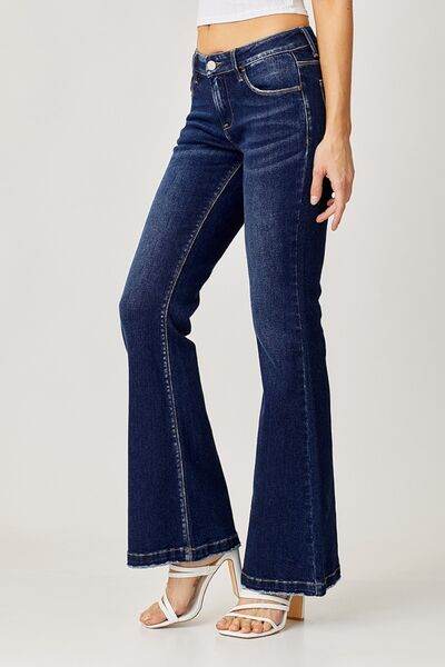 RISEN Full Size Low Rise Flare Jeans - Hovatok