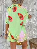 Devine Printed Button Down Shirt and Shorts Set - Hovatok