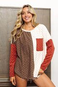 BiBi Color Block Brushed Checker Top - Hovatok