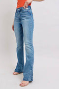 Judy Blue HW Tummy Control Vintage Wash Side Slit Slim Boot Jeans - Hovatok