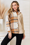 Perfee Plaid Print Dropped Shoulder Shirt - Hovatok