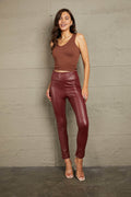 Ivy Lane PU High Waist Straight Pants - Hovatok