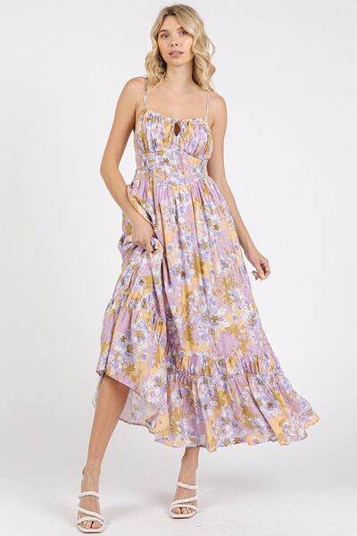 Mittoshop Floral Smocked Back Ruffled Hem Maxi Cami Dress - Hovatok