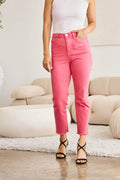RFM Crop Dylan Full Size Tummy Control High Waist Raw Hem Jeans - Hovatok