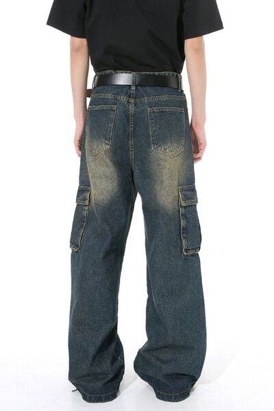 Mid Rise Jeans with Cargo Pockets - Hovatok