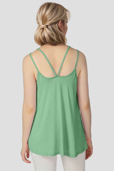 Basic Bae Bamboo Scoop Neck Double Spaghetti Straps Cami - Hovatok