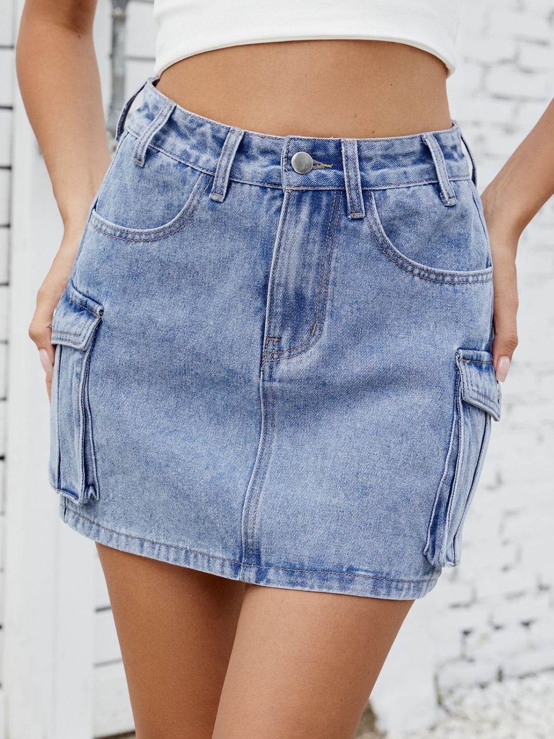 Cargo Denim Skirt - Hovatok