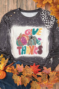 Pumpkin Graphic Round Neck Long Sleeve T-Shirt - Hovatok
