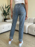 Judy Blue Full Size High Waist Cuff Hem Jeans - Hovatok