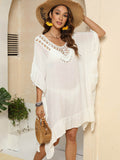 Cutout Ruffled Half Sleeve Cover-Up - Hovatok