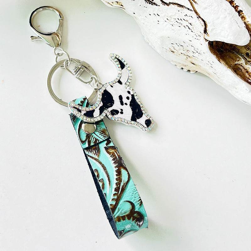 Rhinestone Bull Keychain - Hovatok