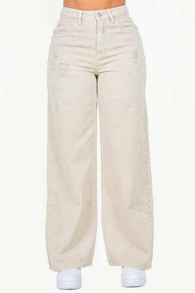 American Bazi High Waist Distressed Wide Leg Jeans - Hovatok