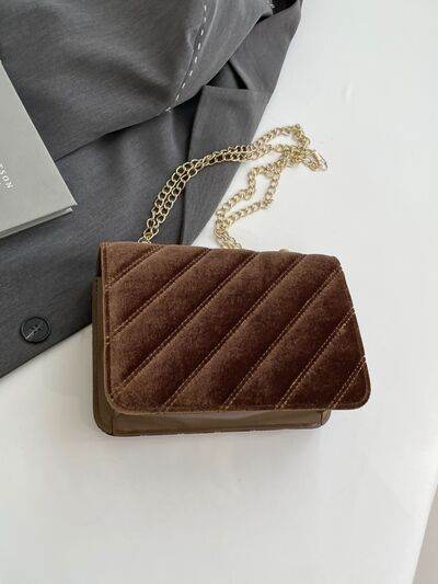 Solid Color Chain Shoulder Bag - Hovatok