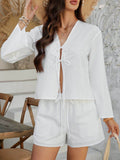 Devine Double Tied V-Neck Top and Shorts Set - Hovatok