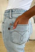 Judy Blue Full Size High Waist Distressed Straight Jeans - Hovatok