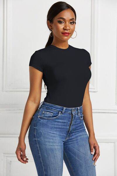Round Neck Short Sleeve Bodysuit - Hovatok