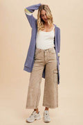 Annie Wear Raw Hem Wide Leg Jeans with Cargo Pockets - Hovatok