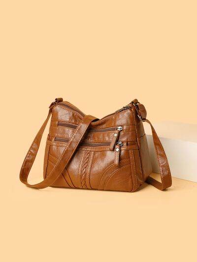 PU Leather Adjustable Strap Shoulder Bag - Hovatok