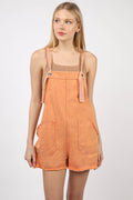 VERY J Washed Frayed Hem Denim Overall - Hovatok