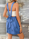 Devine Flower Wide Strap Overalls with Pockets - Hovatok