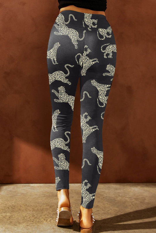 Animal Printed Distressed High Waist Leggings - Hovatok