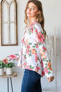 Heimish Full Size Multi Color Floral Blazers with Tunic Plus Size - Hovatok