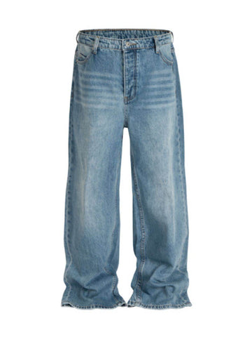 Men's Wide Straight Jeans with Pockets - Hovatok