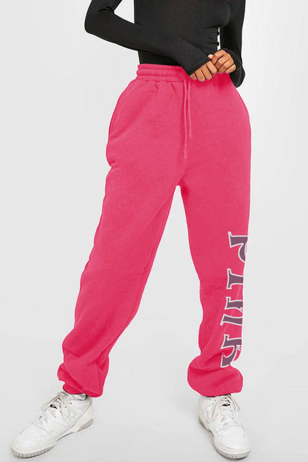 Simply Love Full Size PINK Graphic Sweatpants - Hovatok
