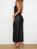 Sequin Cutout Tube Dress - Hovatok