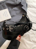 PU Leather Buckle Shoulder Bag - Hovatok