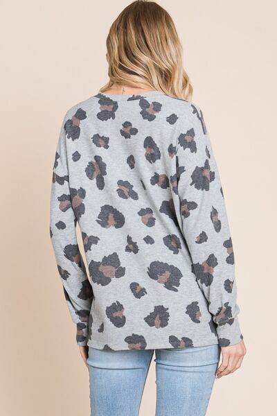 BOMBOM Leopard Drop Shoulder T-Shirt - Hovatok