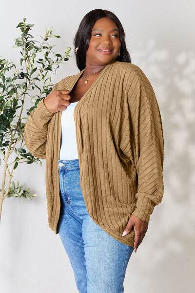 Basic Bae Full Size Ribbed Cocoon Cardigan - Hovatok