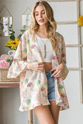Heimish Full Size Multi Color Floral Open Cardigan Plus Size - Hovatok