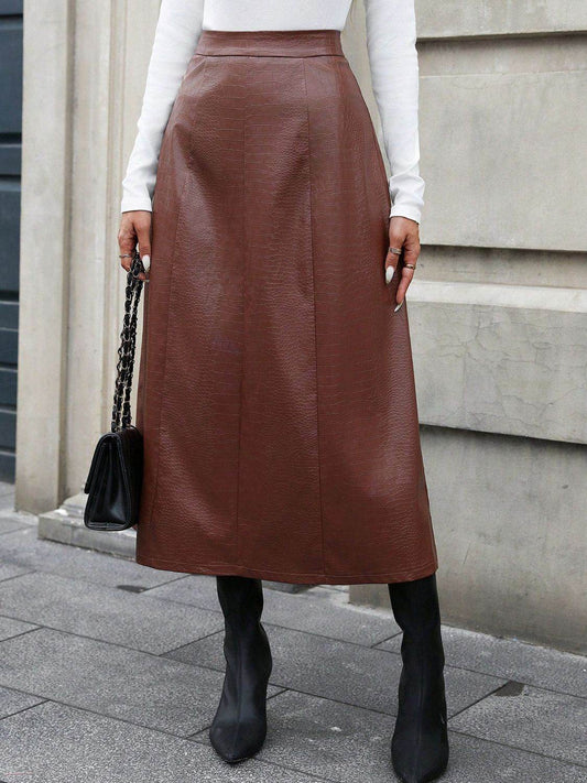 High Waist Midi Skirt - Hovatok