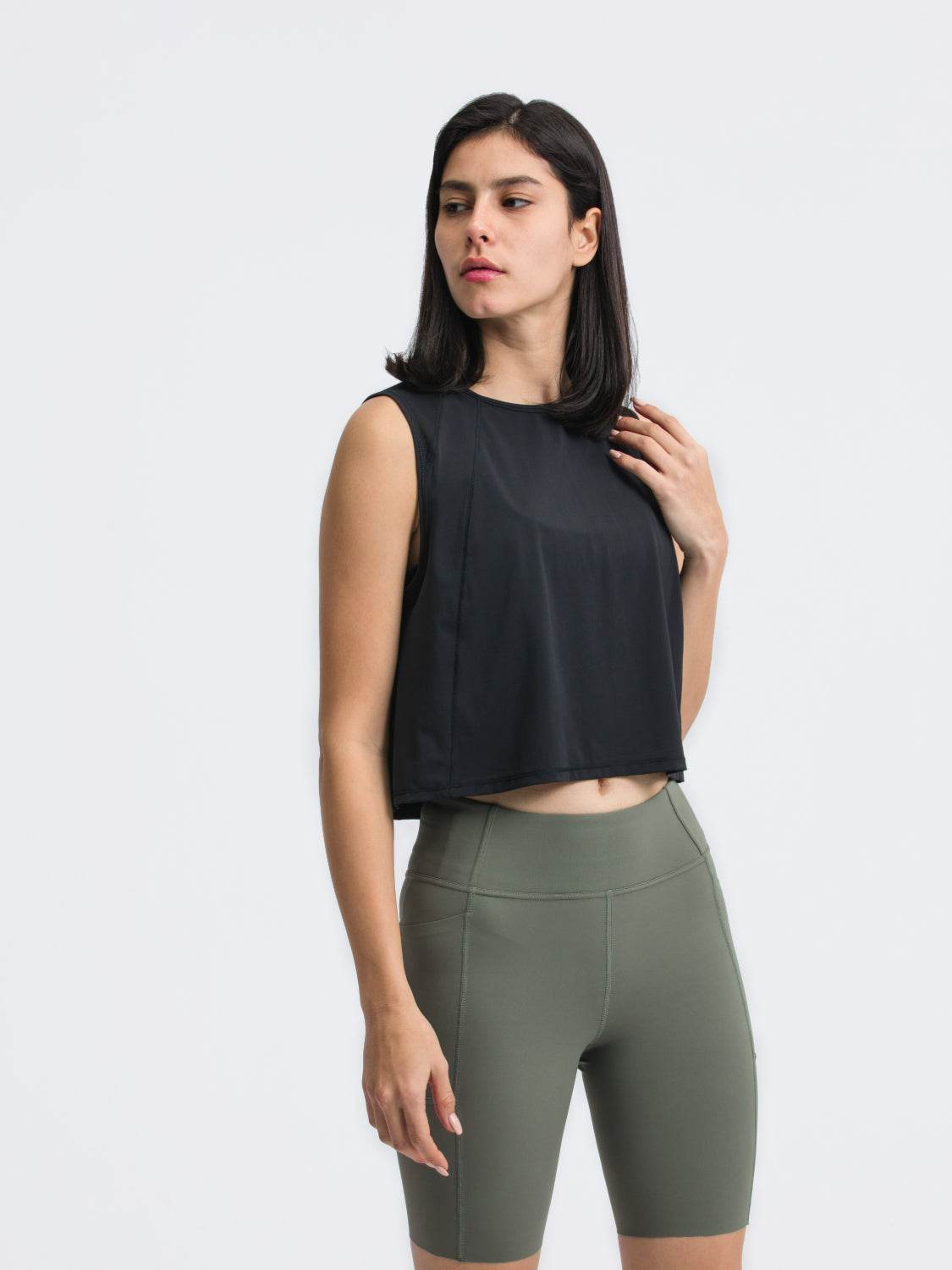 Millennia Round Neck Cropped Active Tank - Hovatok