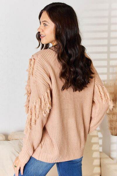 And The Why Tassel Detail Long Sleeve Sweater - Hovatok
