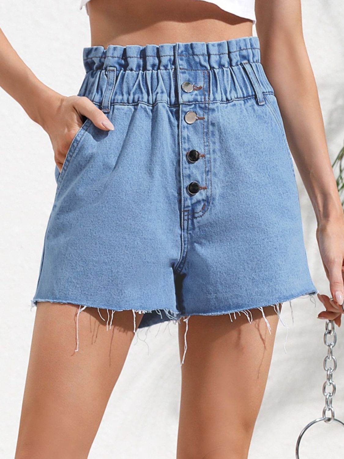 Denim Shorts with Pockets - Hovatok