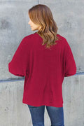 Double Take Full Size Round Neck Long Sleeve T-Shirt - Hovatok