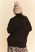 Davi & Dani Shawl Collar Ribbed Detail Button Up Cardigan - Hovatok