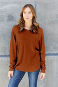 Double Take Full Size Round Neck Long Sleeve T-Shirt - Hovatok