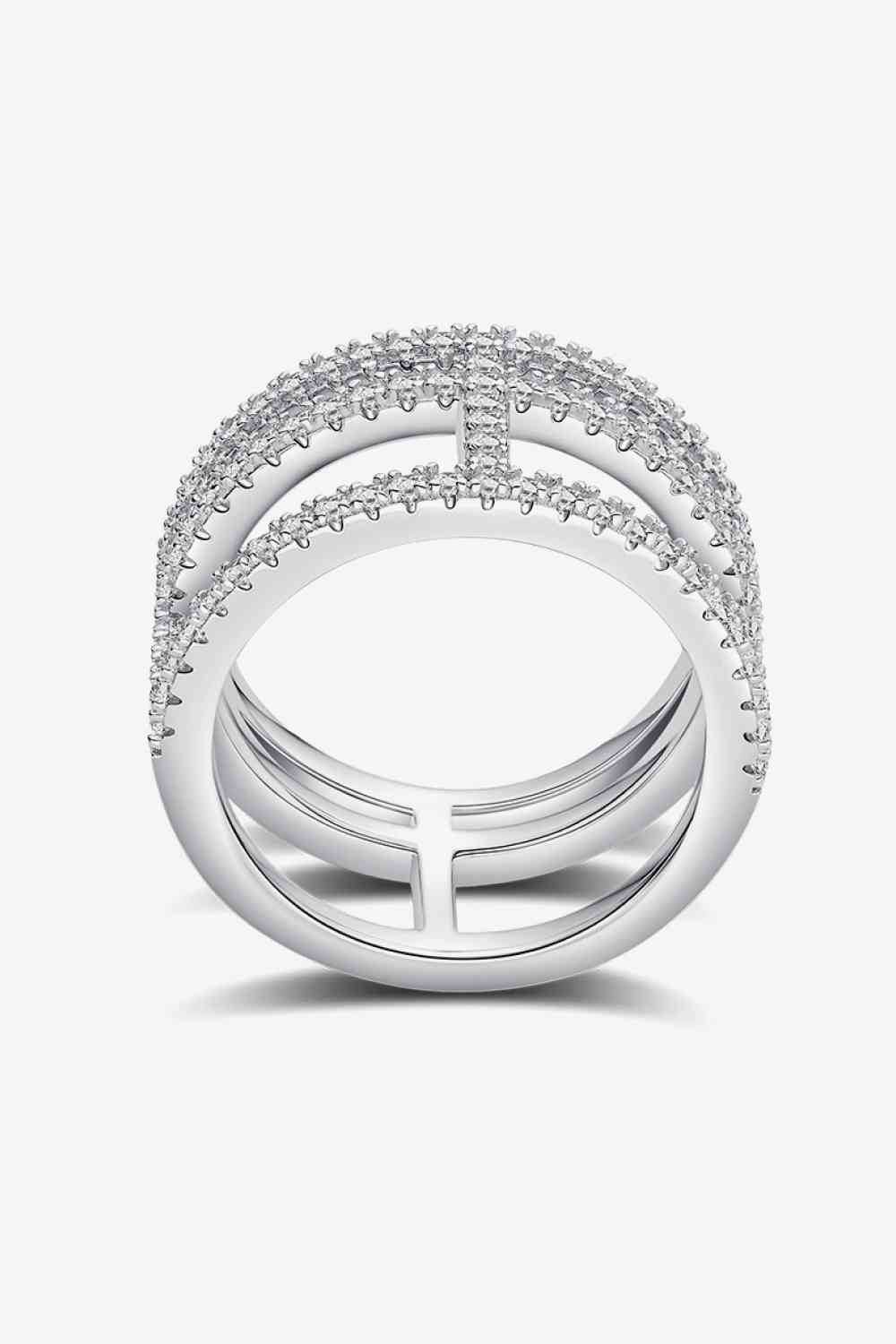 Adored Moissanite Cutout Wide Ring - Hovatok