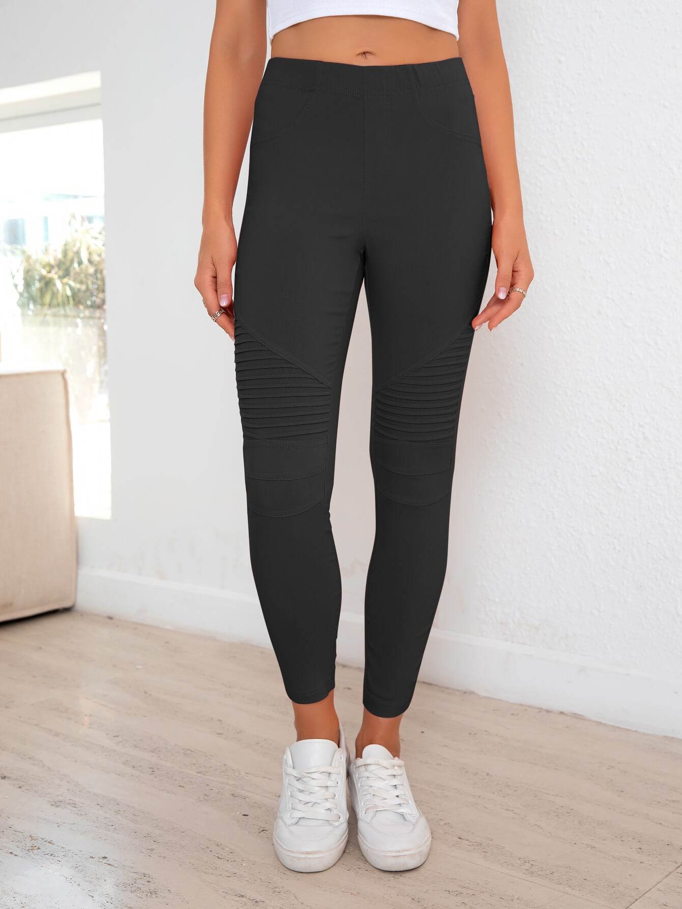 Ribbed Detail Leggings - Hovatok
