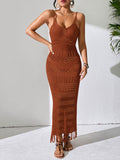 Openwork Scoop Neck Cover-Up Dress - Hovatok