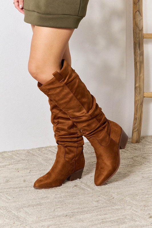 East Lion Corp Block Heel Knee High Boots - Hovatok