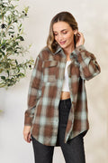Mandy Plaid Dropped Shoulder Shirt - Hovatok