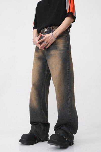 Raw Hem Straight Leg Jeans - Hovatok